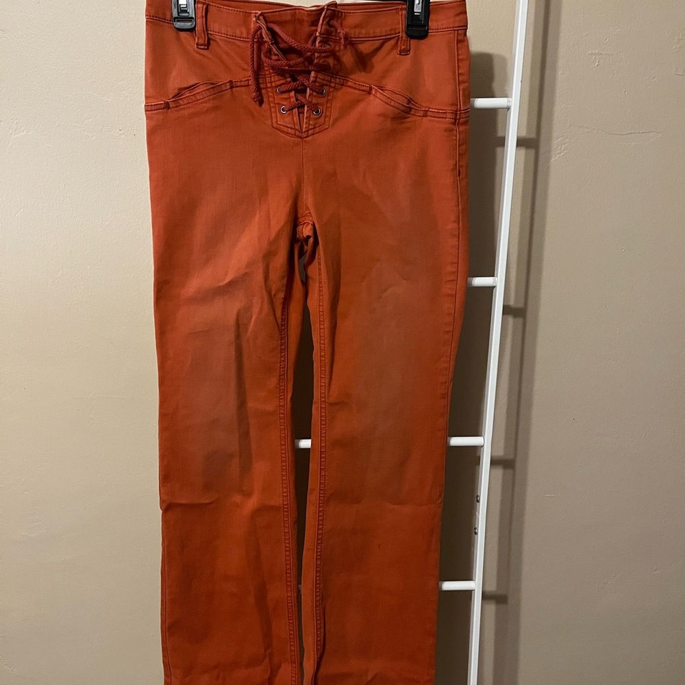 Free People/We The Free Women's Orange Lace-Up Jeans 28 Flare